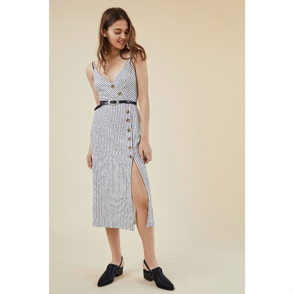 ❌SOLD❌ [Urban Outfitters] Striped Linen Midi Dress - Picture 8 of 8